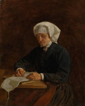 Peasant Woman from Vikoy by Adolph Tidemand Oil Painting