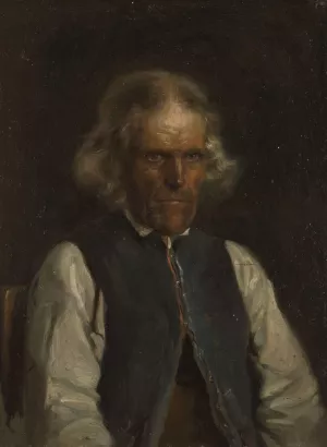 Portrait of a Farmer from Voss by Adolph Tidemand Oil Painting