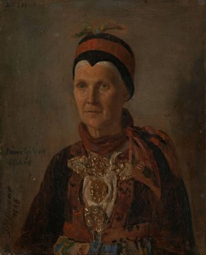 Portrait of Anna Gulsvig by Adolph Tidemand Oil Painting