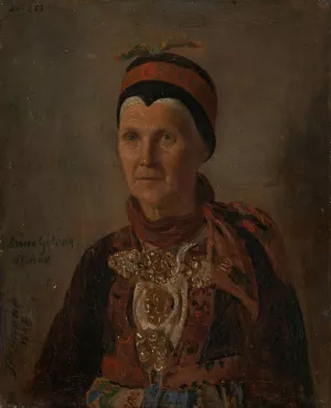 Portrait of Anna Gulsvig Oil painting by Adolph Tidemand