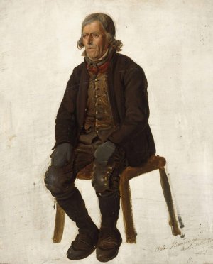 Portrait of Asle Hermandson from Hallingdal by Adolph Tidemand Oil Painting