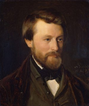 Portrait of Emil Tidemand, the Artist's Brother by Adolph Tidemand Oil Painting