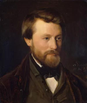 Portrait of Emil Tidemand, the Artist's Brother by Adolph Tidemand Oil Painting