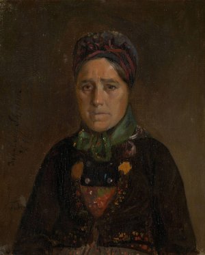 Portrait of Ingeborg Skjonne from Numedal by Adolph Tidemand Oil Painting