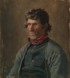 Portrait of Joseph Steffens from Altenahr by Adolph Tidemand Oil Painting
