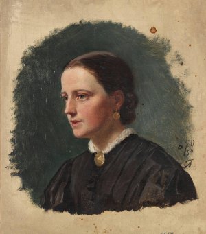 Portrait of Mrs. Duus by Adolph Tidemand Oil Painting
