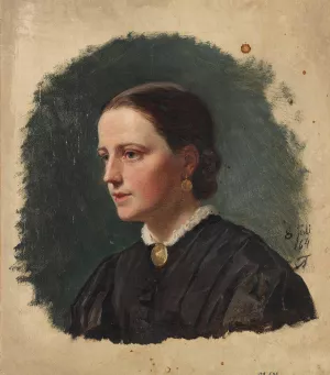 Portrait of Mrs. Duus by Adolph Tidemand Oil Painting