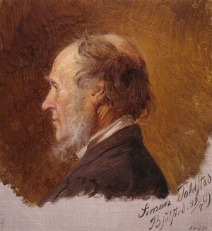 Portrait of Simon Toldstad. Study by Adolph Tidemand Oil Painting