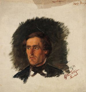 Portrait of the Farmer osten Tollefsen from Sandaak by Adolph Tidemand Oil Painting