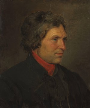Portrait of the Farmer Torstein Ringheim from Voss by Adolph Tidemand Oil Painting