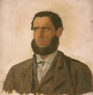 Portrait of the Prisoner Carl Gustav Svendsen by Adolph Tidemand Oil Painting