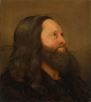 Portrait Study of an Old Man by Adolph Tidemand Oil Painting