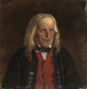 Portrait Study of the Farmer Jan Sandve by Adolph Tidemand Oil Painting