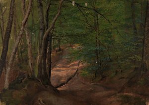 Road in the Forest by Adolph Tidemand Oil Painting
