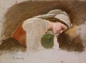 Study for After the Fight by Adolph Tidemand Oil Painting