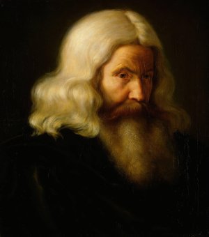 Study of an Old Man by Adolph Tidemand Oil Painting