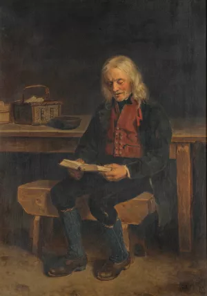 The Reader by Adolph Tidemand Oil Painting