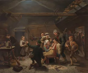 The Return of the Bear Hunter by Adolph Tidemand Oil Painting
