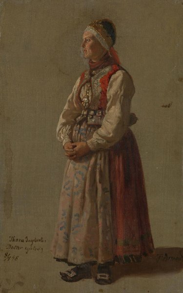 Main Product Photo of Thora Ingebretsdatter Gulsvig  Painting by Adolph Tidemand