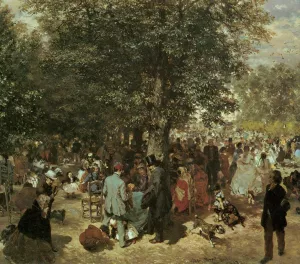 Afternoon at the Tuileries Garden by Adolph Von Menzel - Oil Painting Reproduction