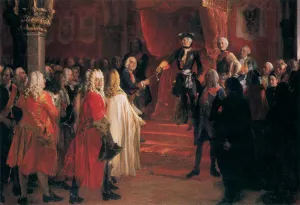 The Allegiance of the Silesian Diet before Frederick II in Brazil by Adolph Von Menzel - Oil Painting Reproduction