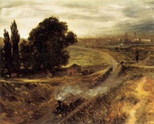 The Berlin-Potsdam Railway by Adolph Von Menzel Oil Painting