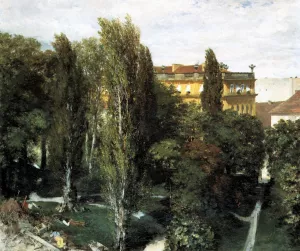 The Palace Garden of Prince Albert by Adolph Von Menzel Oil Painting