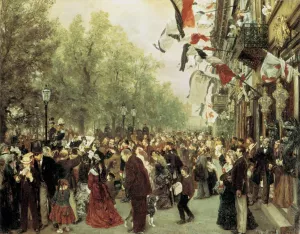 William I Departs for the Front, July 31, 1870 by Adolph Von Menzel - Oil Painting Reproduction