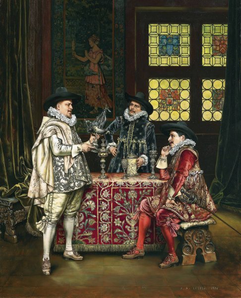 At The Goldsmith's  by Adolphe-Alexandre Lesrel - Hand-Painted Oil Painting Reproduction