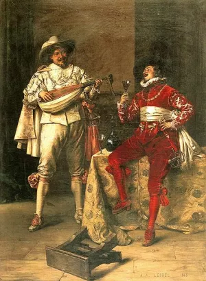 Gentlemen's Pleasures by Adolphe Alexandre Lesrel Oil Painting