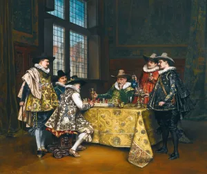 La Confrontation Oil painting by Adolphe-Alexandre Lesrel