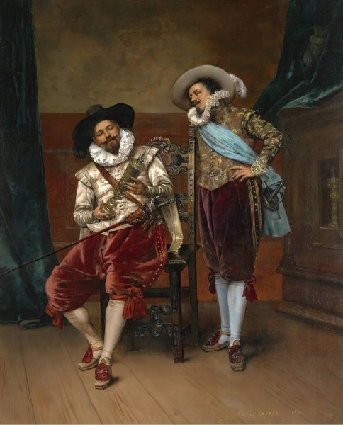 Les Cavaliers  by Adolphe-Alexandre Lesrel - Hand-Painted Oil Painting Reproduction