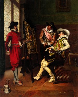 Les Critiques by Adolphe Alexandre Lesrel Oil Painting