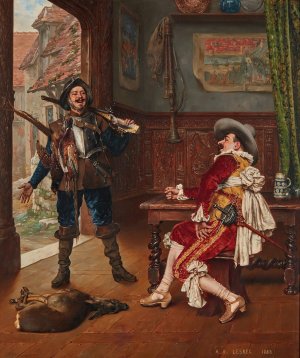 Retour De Chasse Oil painting by Adolphe-Alexandre Lesrel