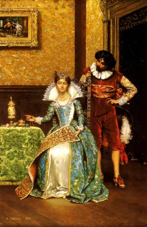 The Attentive Courtier by Adolphe Alexandre Lesrel - Oil Painting Reproduction