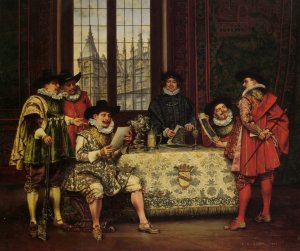 The Connoisseurs II by Adolphe Alexandre Lesrel Oil Painting