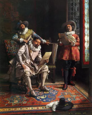 The Connoisseurs by Adolphe Alexandre Lesrel Oil Painting