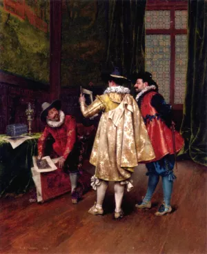 The Conversation by Adolphe Alexandre Lesrel - Oil Painting Reproduction