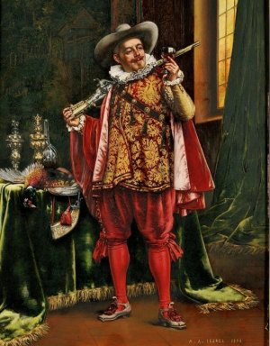 The Huntsman by Adolphe Alexandre Lesrel Oil Painting