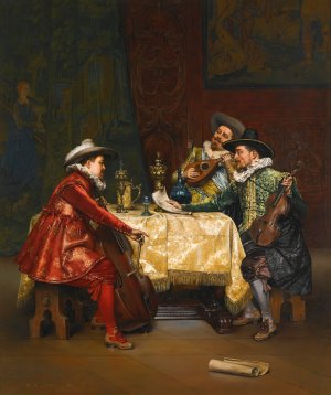 The rehearsal by Adolphe-Alexandre Lesrel Oil Painting