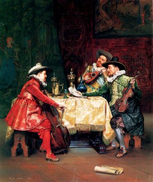 The Rehearsal by Adolphe Alexandre Lesrel Oil Painting