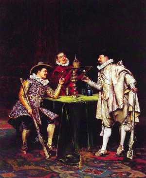 The Toast by Adolphe Alexandre Lesrel Oil Painting