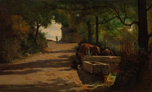 Well at the Side of a Road by Adolphe Appian Oil Painting