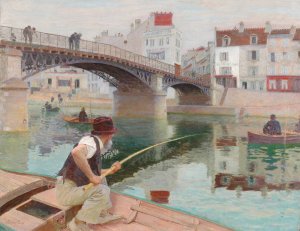 Le Pecheur by Adolphe Binet Oil Painting
