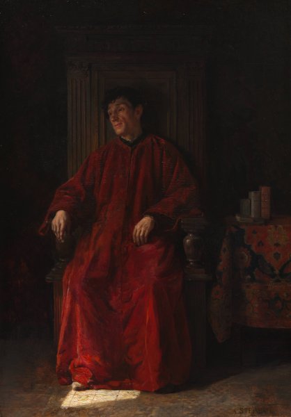 Judge in Red Robe  by Adolphe Charles Edouard Steinheil - Hand-Painted Oil Painting Reproduction