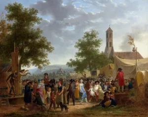Country Fair by Adolphe-Eugene-Gabriel Roehn Oil Painting