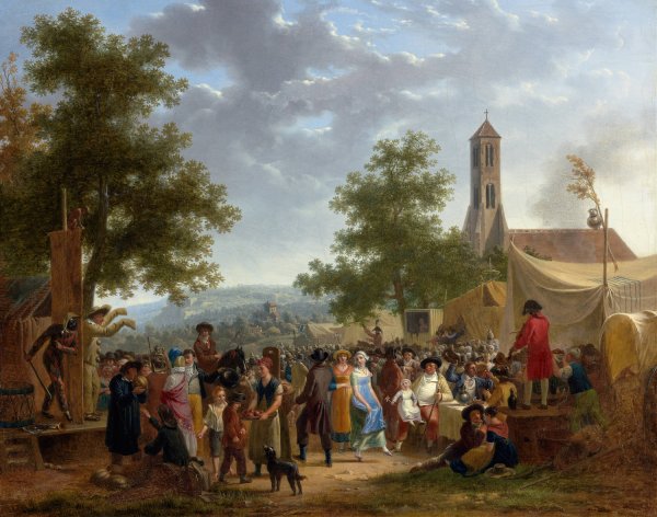 Country Fair  by Adolphe-Eugene-Gabriel Roehn - Hand-Painted Oil Painting Reproduction