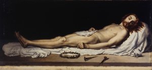Le Christ mort by Adolphe-Henri Dubasty Oil Painting
