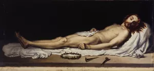 Le Christ mort by Adolphe-Henri Dubasty Oil Painting