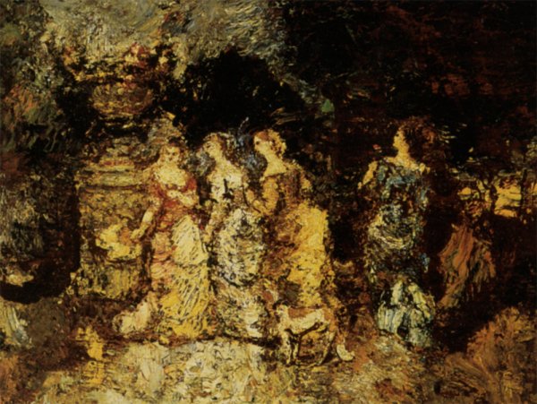 Main Product Photo of Fete Galante Painting by Adolphe Joseph Monticelli